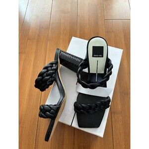 Dolce Vita Women's Braided Square Open Toe Block Heel Stella Black Size 9 NWT